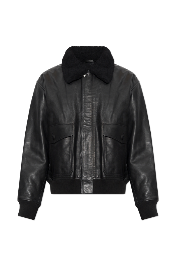 A.P.C. 90s archive leather jacket フランス製 Black Leather Jacket 'Charies' A.P.C. - Vitkac France